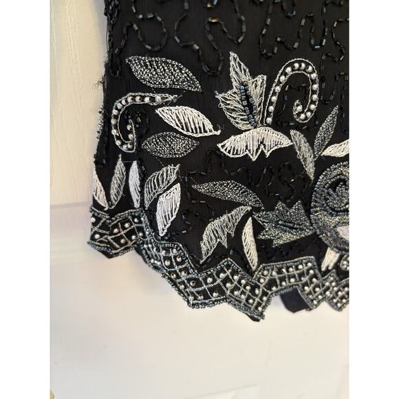 Vintage Kazar Women’s Large Beaded, Sequined, Embroidered Long Sleeve Top, Zip - Picture 12 of 16